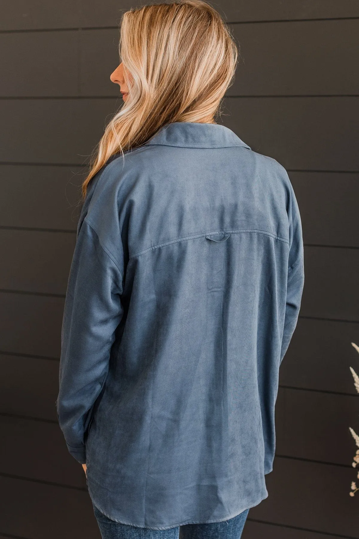 First To Arrive Lightweight Jacket- Slate Blue