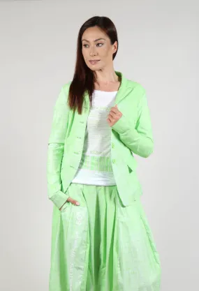 Fitted Button Through Jacket in Lime Print