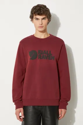 Fjallraven cotton sweatshirt Logo Sweater men's red color F84142