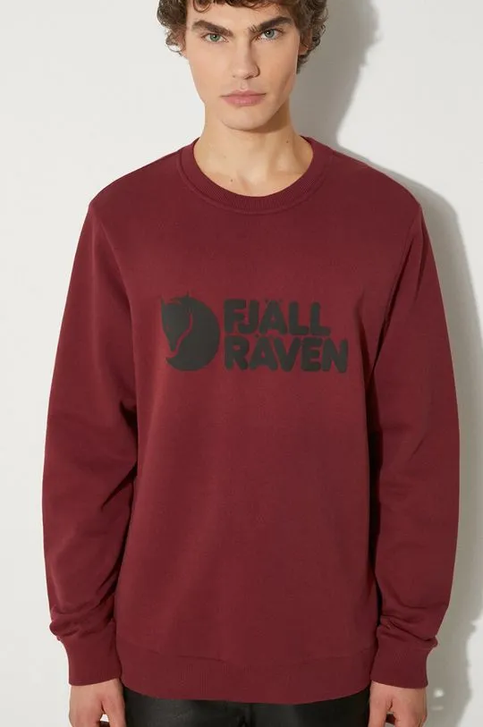 Fjallraven cotton sweatshirt Logo Sweater men's red color F84142