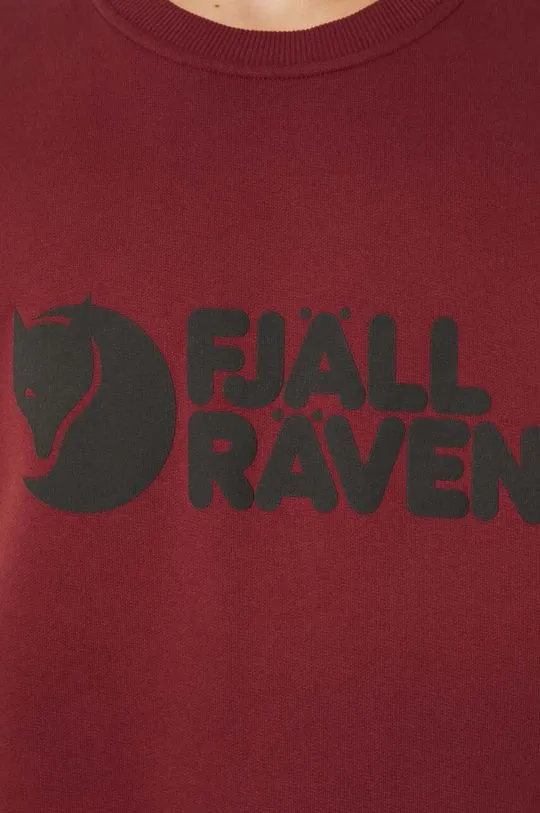 Fjallraven cotton sweatshirt Logo Sweater men's red color F84142