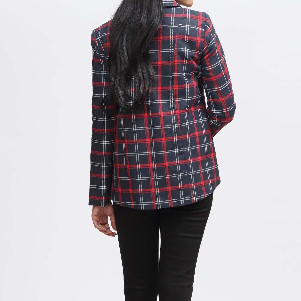 Flannel Checkered Blazer PW3247