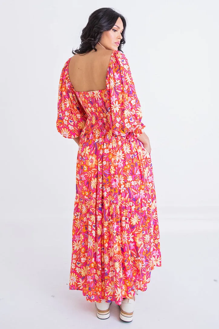 Floral Abstract Maxi Dress