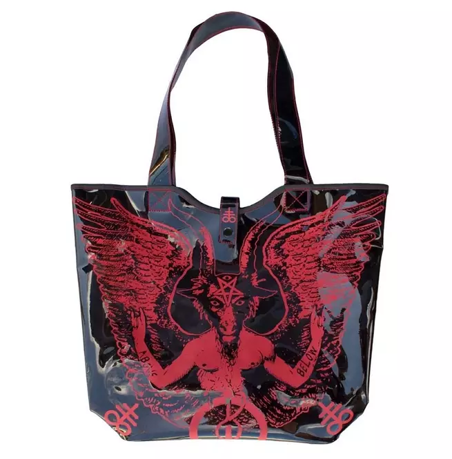 Gothic Baphomet Print Pvc Beach Tote Bag