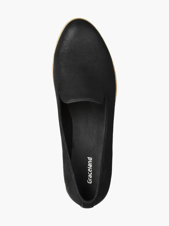 Graceland  Black Contrast Slip-on Loafers