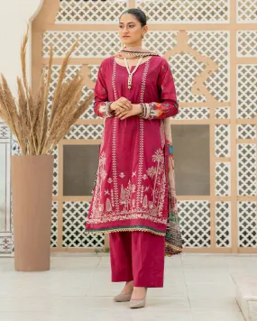 Gulnaar by Noorangi Unstitched Festive Embroidered Lawn 3Pc Suit - Isleen