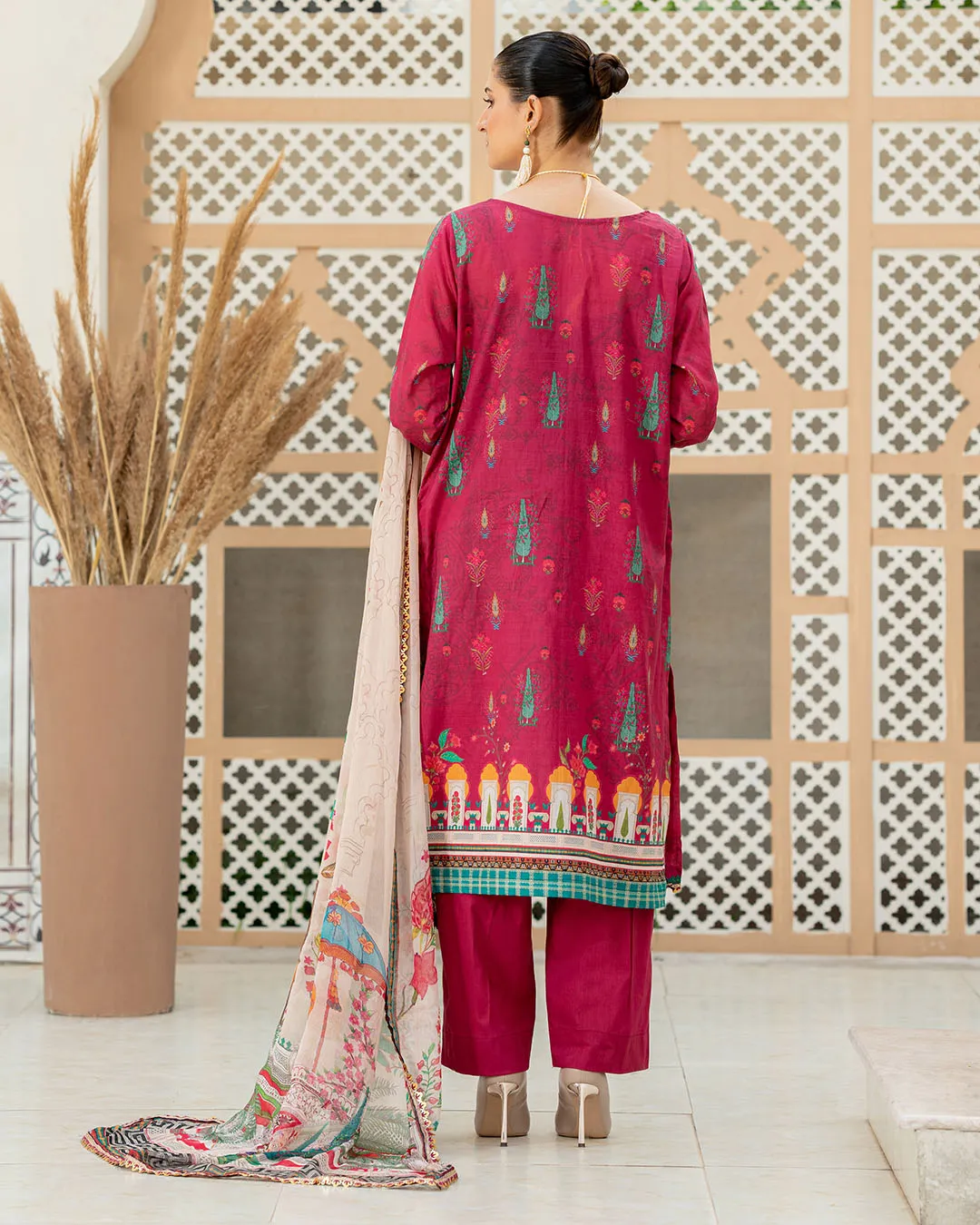 Gulnaar by Noorangi Unstitched Festive Embroidered Lawn 3Pc Suit - Isleen