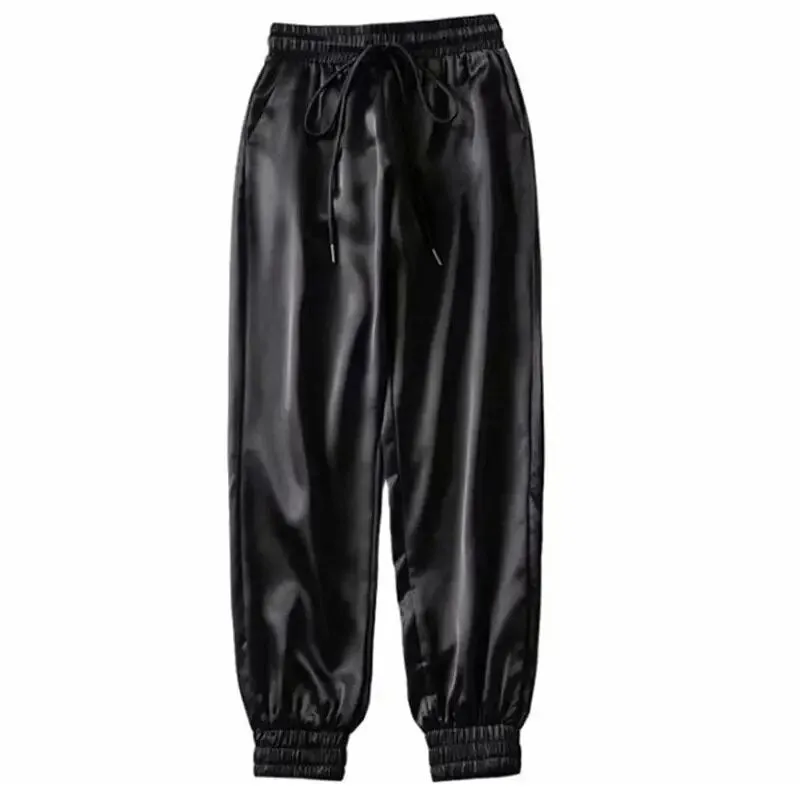 High Waist Satin Jogger Pants