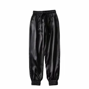 High Waist Satin Jogger Pants