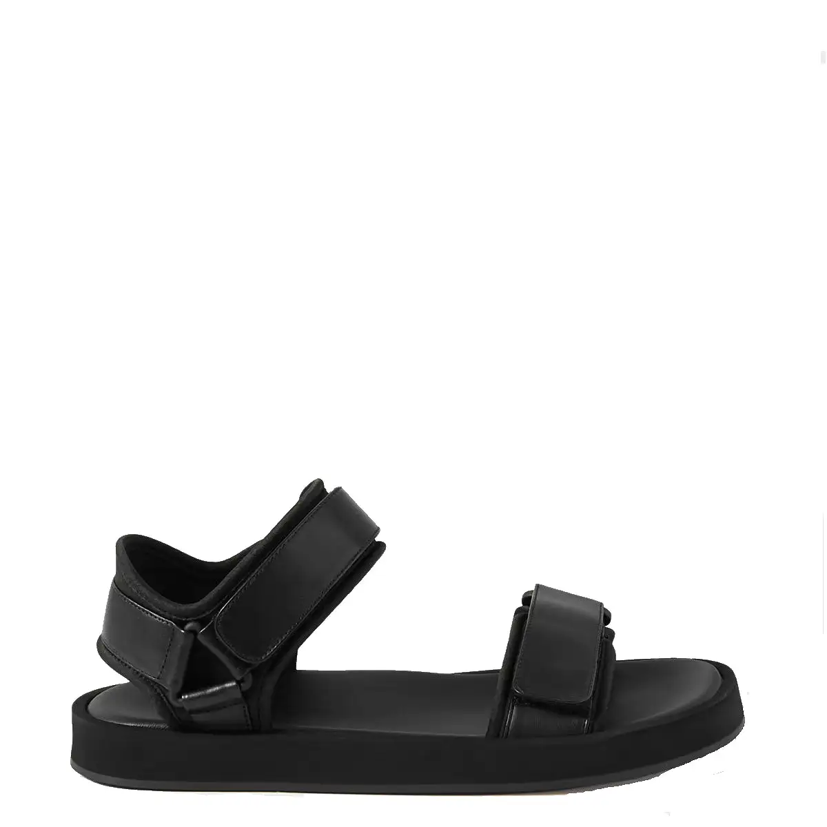 Hook And Loop Flat Sandal, Black