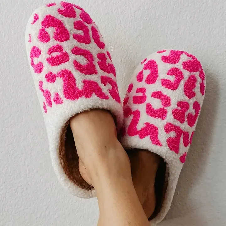 Hot Pink Leopard Slippers