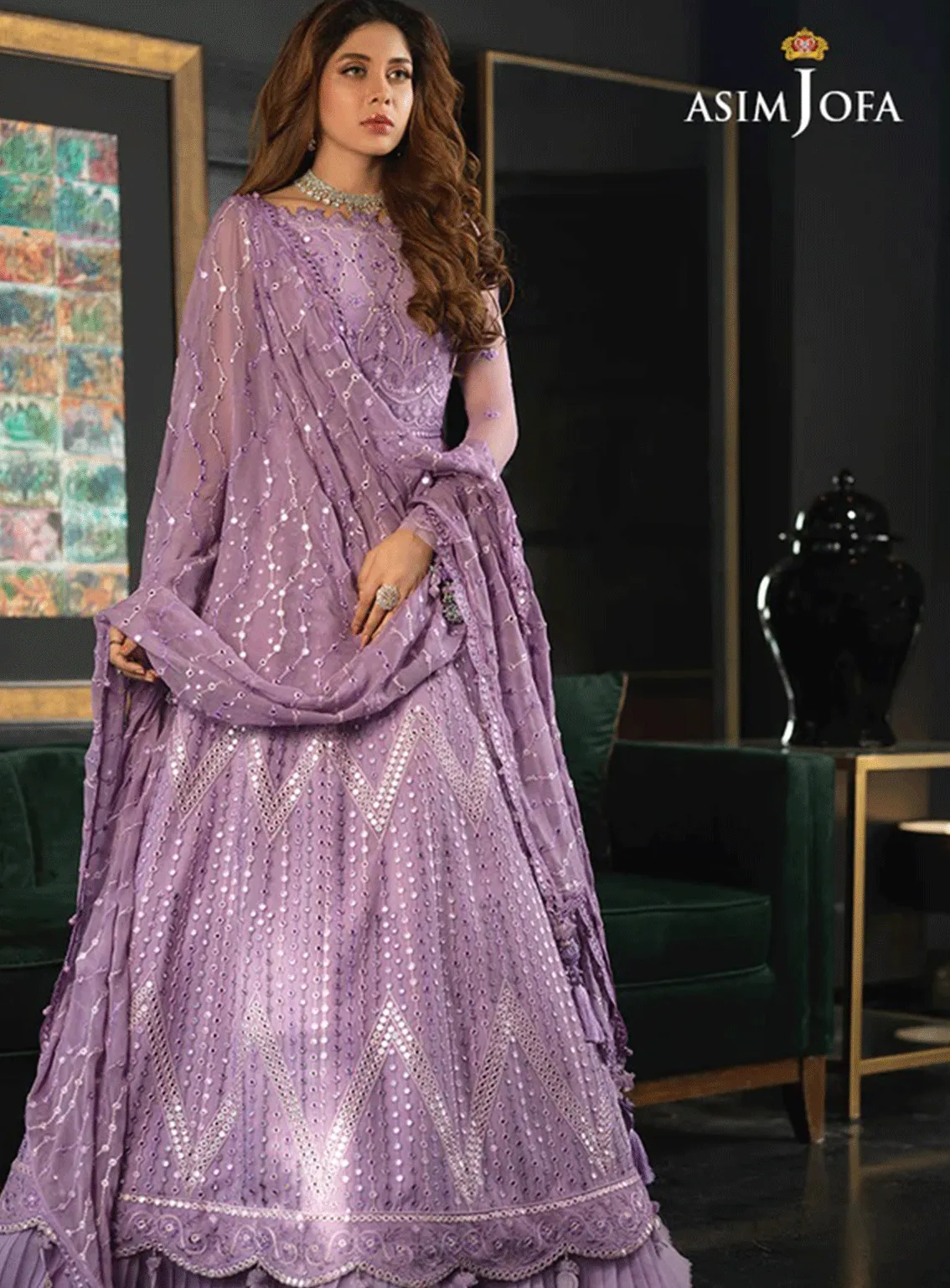 Ishq E Naubahar By Asim Jofa Embroidered Net Unstitched 3 Piece Suit - AJ21IN AJN-13