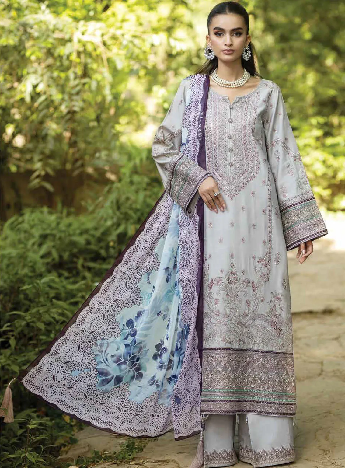 Jaan-E-Adaa By Imrozia Premium Embroidered Lawn 3 Piece Unstitched Suit IMP24J IPL-08 NAWAZISH