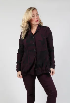 Jacket with Gathered Hem in Ruby Comic