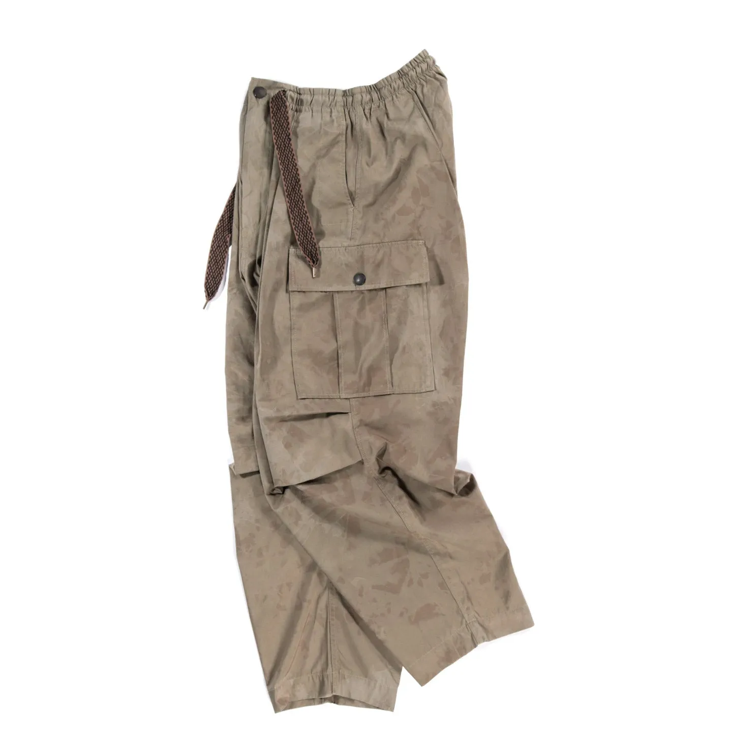 KAPITAL FAST DRY TWILL EASY JUMBO CARGO PANTS KHAKI