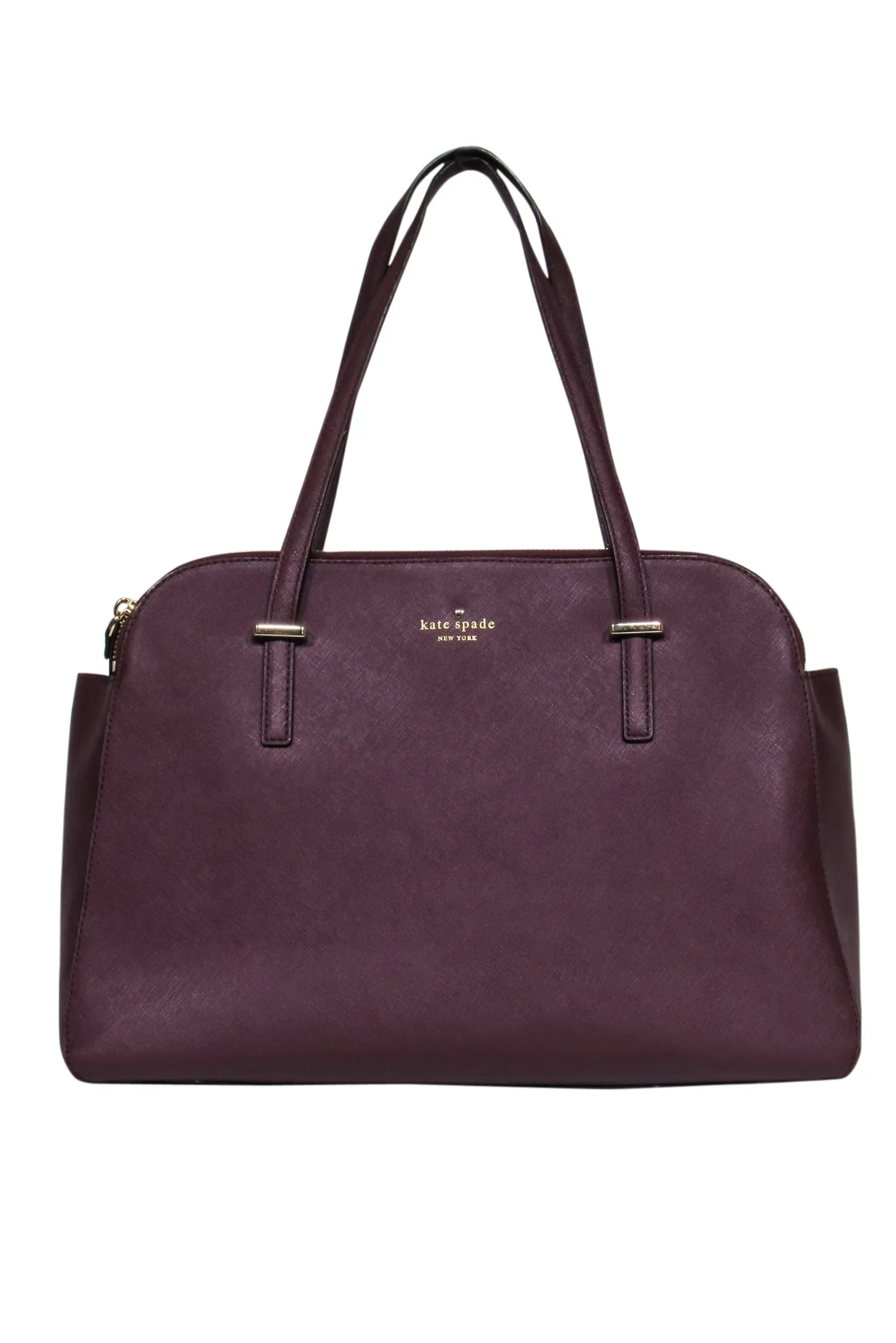 Kate Spade - Burgundy Double Zipper Large Tote Bag