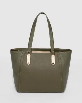 Khaki Domi Large Tote Bag