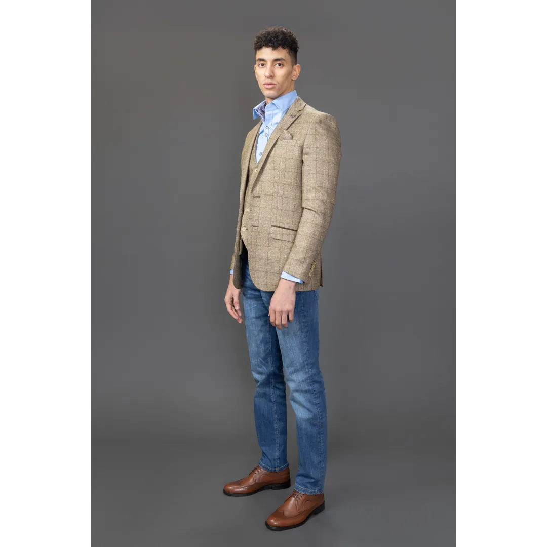 Liam - Men's Brown Check Blazer