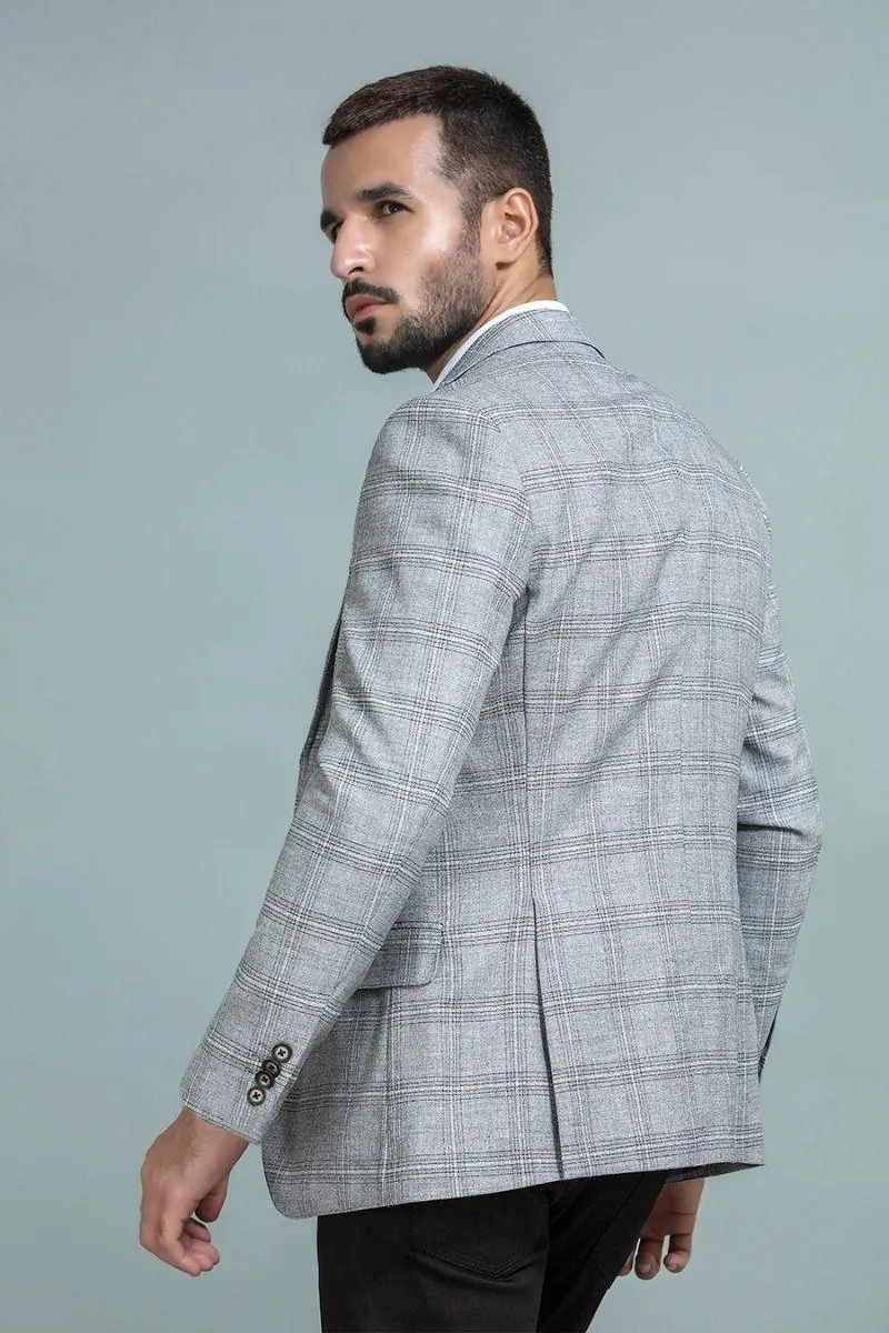 Light Grey Checkered Blazer