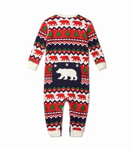 Little Blue House Fair Isle Bear Union Suit