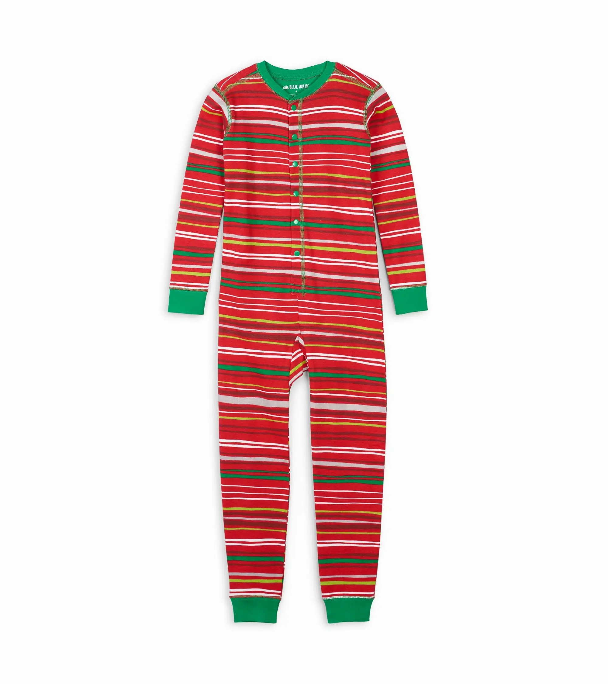 Little Blue House Holiday Stripes Union Suit