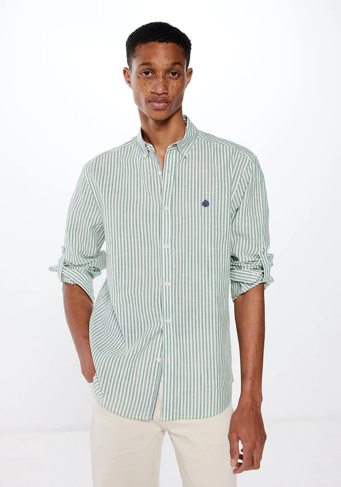 Long Sleeve Stripe Shirt - Green