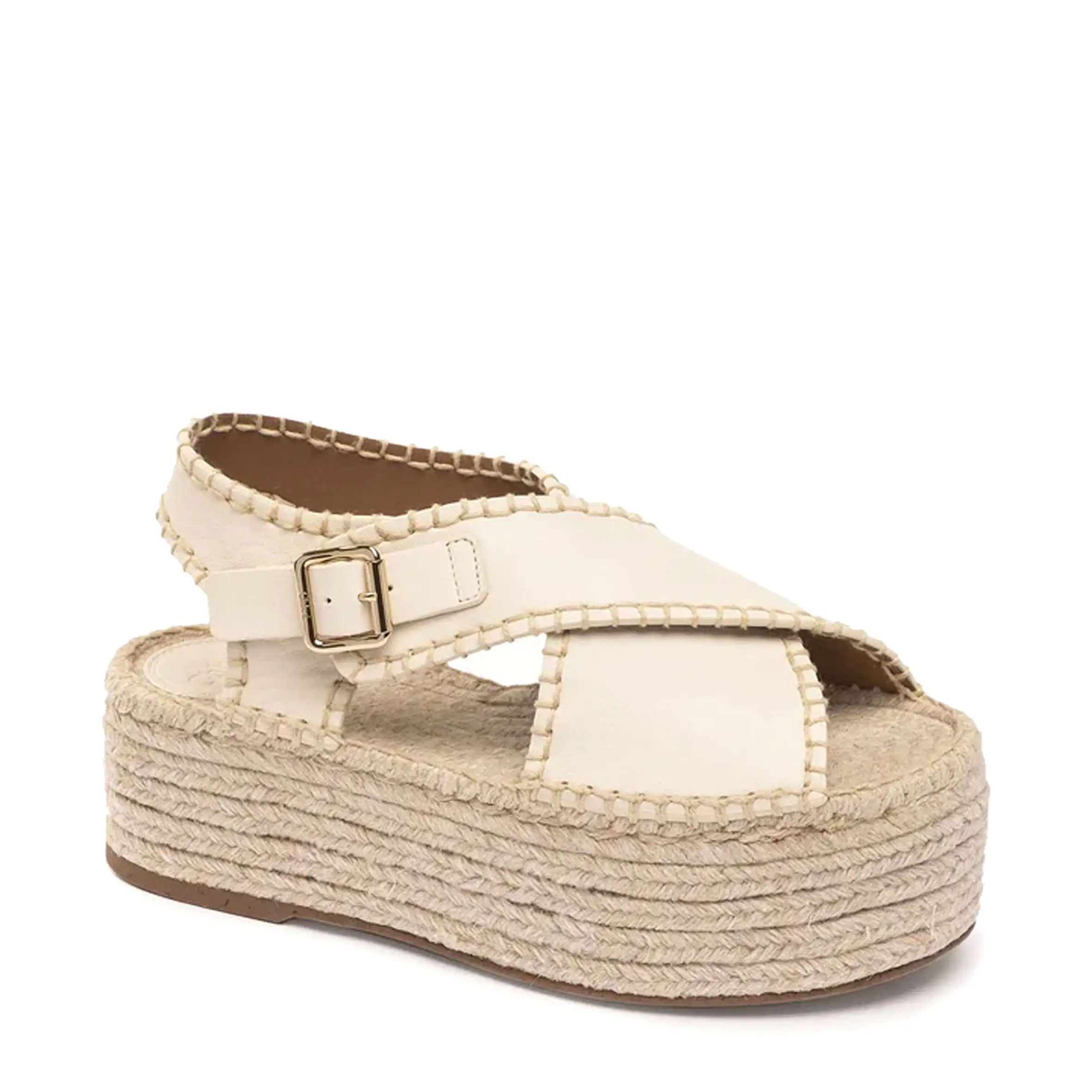 Lucinda Flatform Espadrille, Eggshell