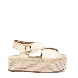 Lucinda Flatform Espadrille, Eggshell