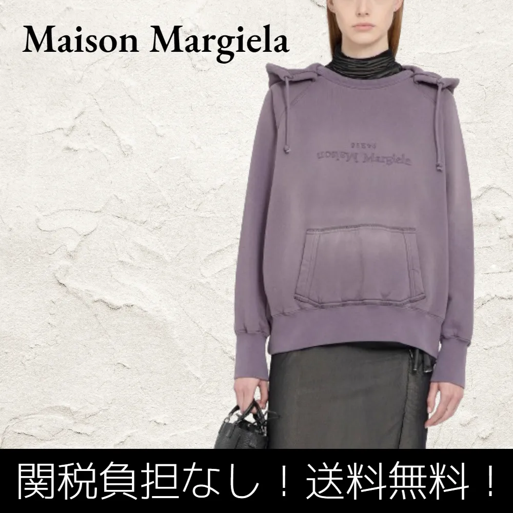 Maison Margiela  |Long Sleeves Cotton Logo Hoodies & Sweatshirts