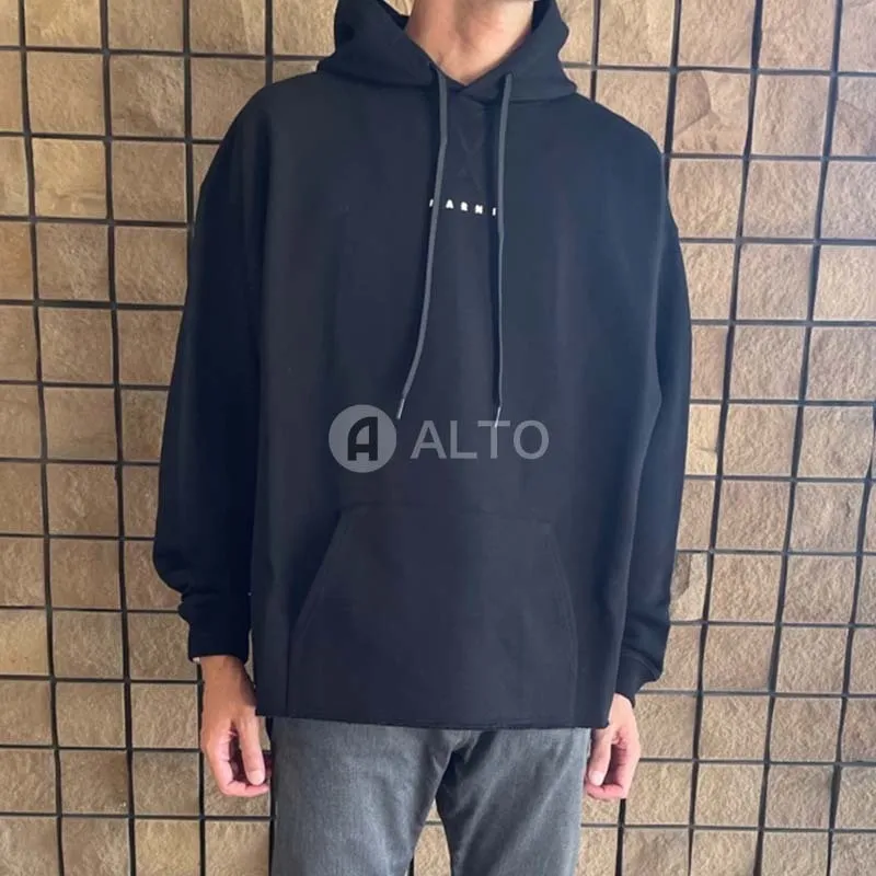 MARNI  |Long Sleeves Plain Cotton Logo Designers Hoodies