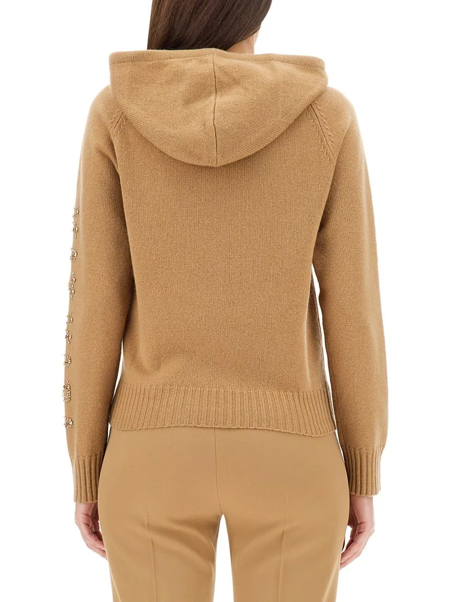 MaxMara  |Long Sleeves Plain Logo Hoodies & Sweatshirts