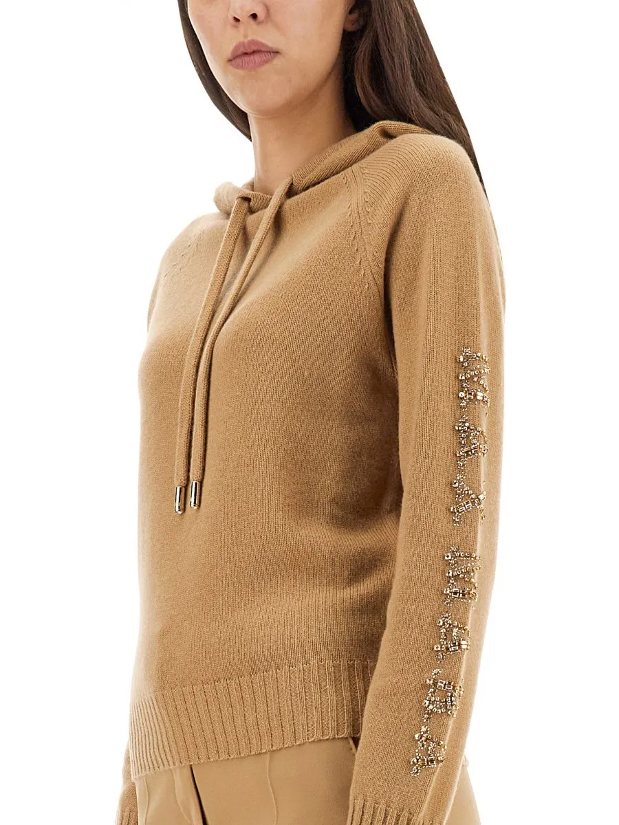 MaxMara  |Long Sleeves Plain Logo Hoodies & Sweatshirts