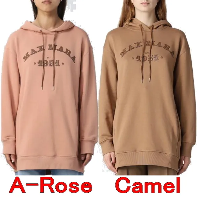 MaxMara  |Unisex Long Sleeves Logo Hoodies & Sweatshirts