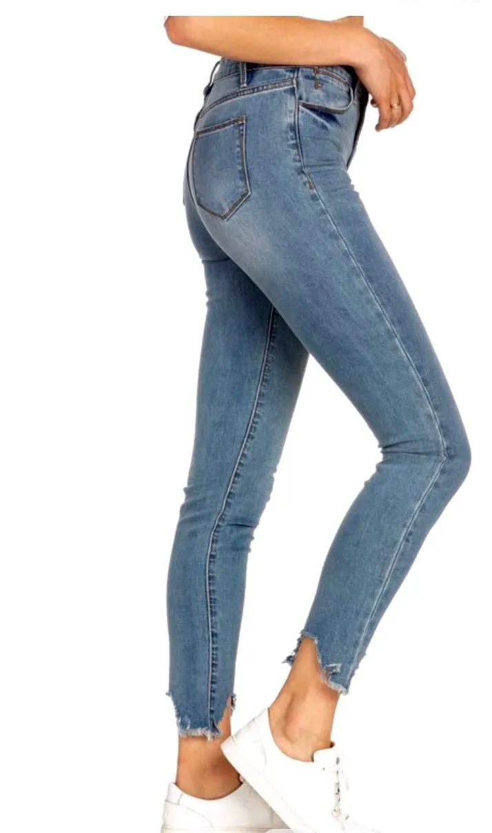 Medium Wash Distressed Skinny Jeans