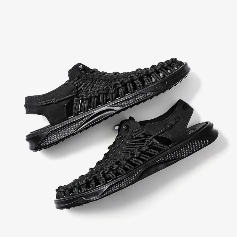 Men Weave Sandals Black 