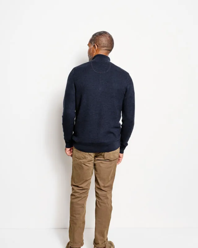 Merino Piqué Buttonmock Sweater