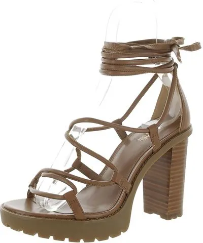 MICHAEL Michael Kors Vero Womens Leather Ankle Tie Platform Sandals