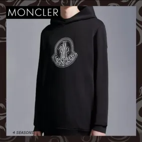 MONCLER  |Long Sleeves Cotton Logo Hoodies