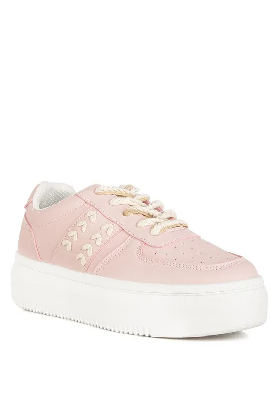 Monigue Faux Leathe Detail Sneakers