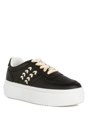 Monigue Faux Leathe Detail Sneakers