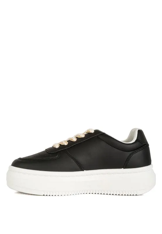 Monigue Faux Leathe Detail Sneakers