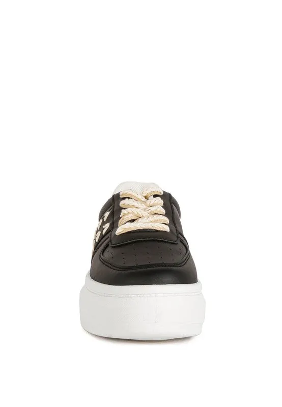 Monigue Faux Leathe Detail Sneakers