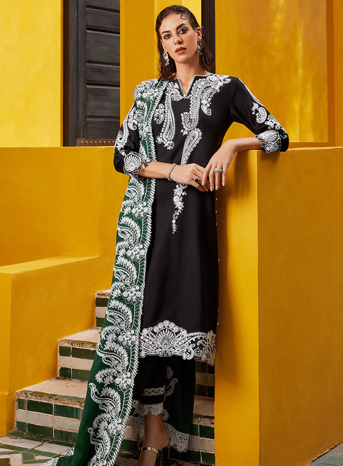 Moroccan Dream By Mushq Embroidered Panni Unstitched 3 Piece Suit - MQ23MD MNW-06 IMANE