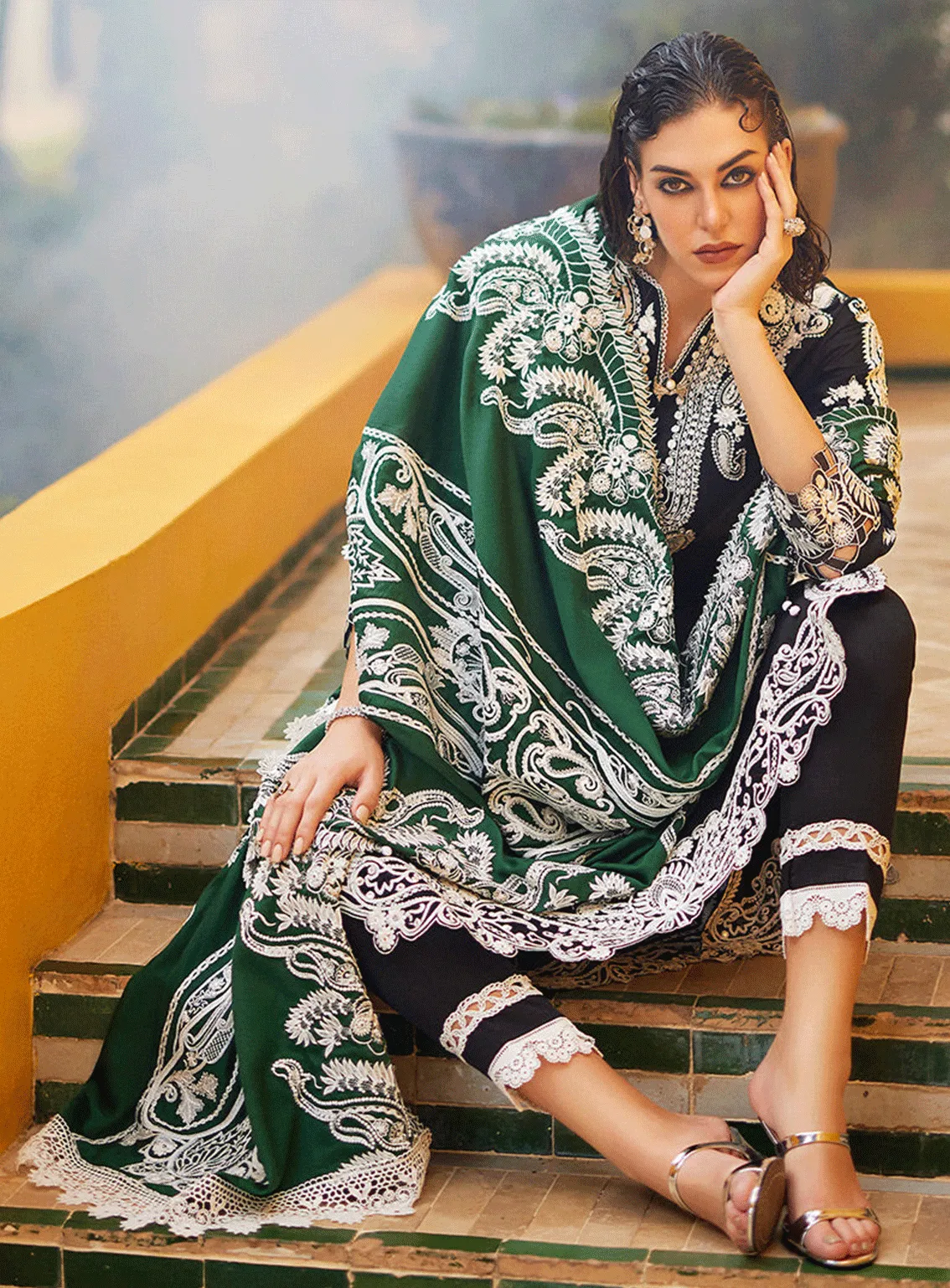 Moroccan Dream By Mushq Embroidered Panni Unstitched 3 Piece Suit - MQ23MD MNW-06 IMANE