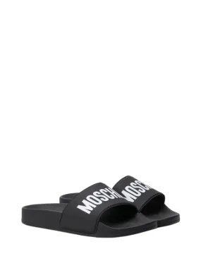 Moschino Slides Logo Black