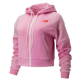 New Balance Womens Archive Full Zip Hoodie - Pink