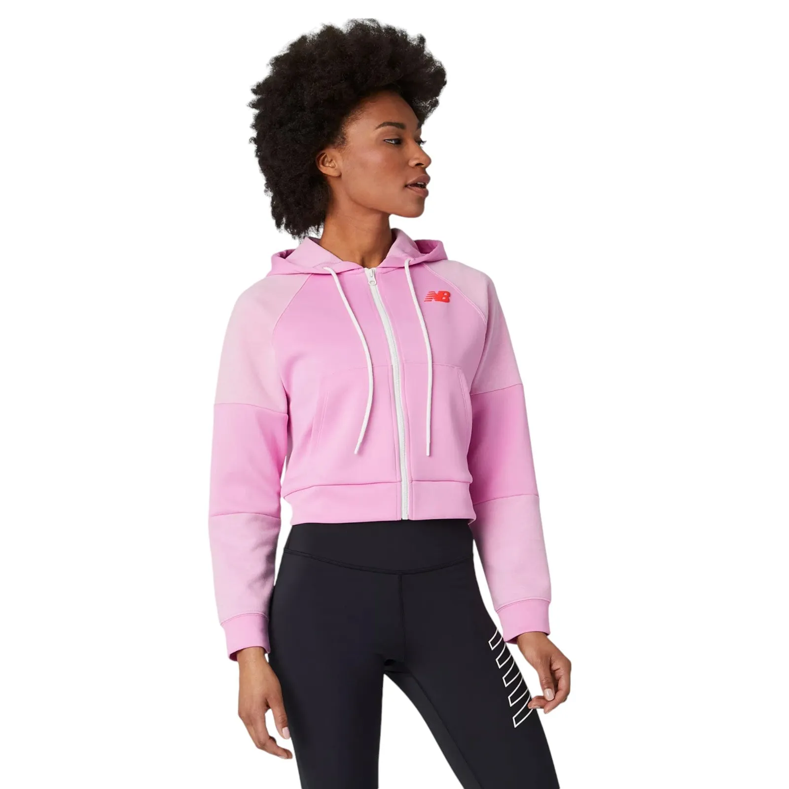 New Balance Womens Archive Full Zip Hoodie - Pink