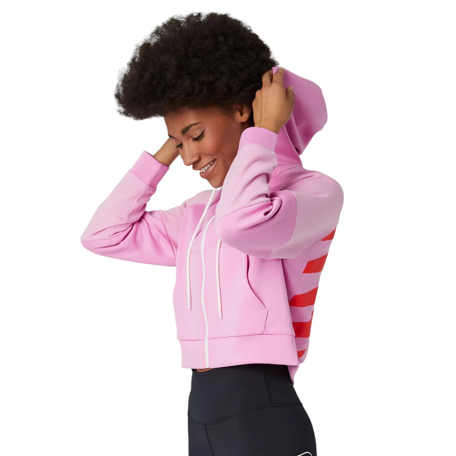 New Balance Womens Archive Full Zip Hoodie - Pink