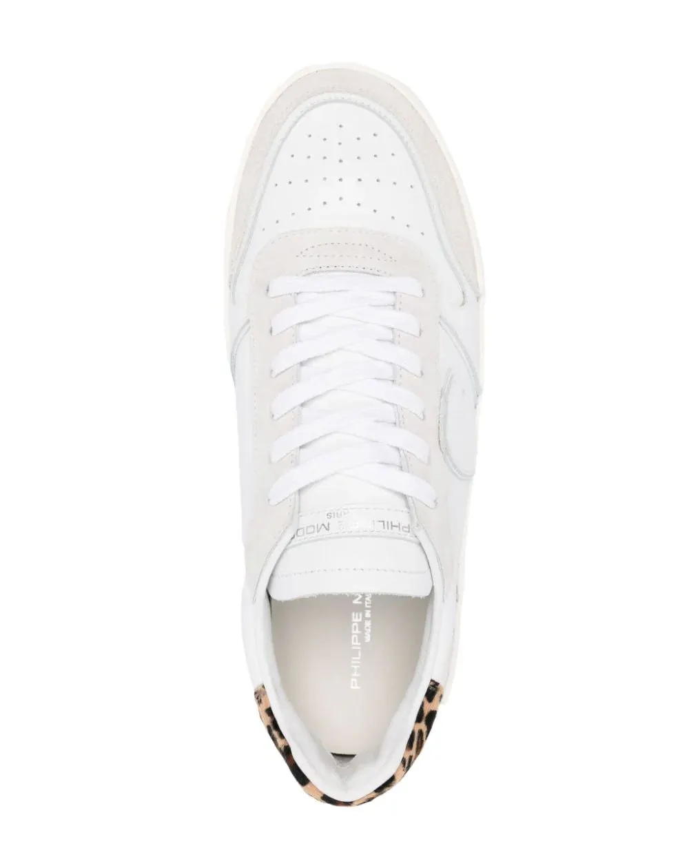 Nice Low Top Sneaker in White Leopard