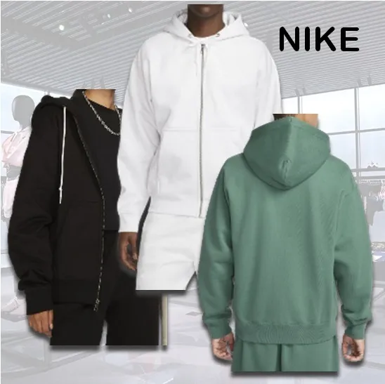 Nike  |Street Style Plain Cotton Logo Hoodies